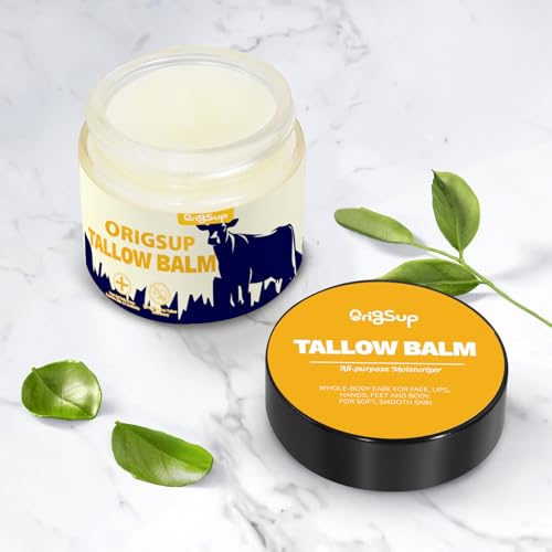 Chialing Beef Tallow Balm for Skin Care - All Natural Moisturizing Body Oil with Honey and Beeswax - Tallow from Grass-Fed Cows – Beef Tallow Moisturizer,-Made in USA (2.0 Oz)