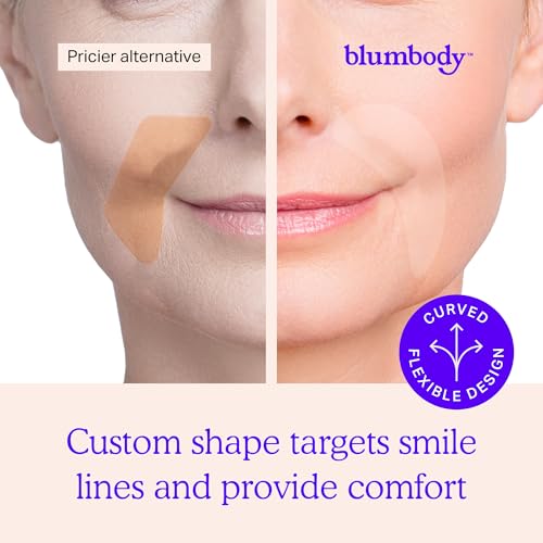 BLUMBODY Face Wrinkle Patches - Anti Wrinkle Facial Patches to Smooth Smile Lines - Non-Silicone Face Patches Wrinkles Tape for Fine Wrinkles between Eyes & Face - For Overnight Wrinkle Use