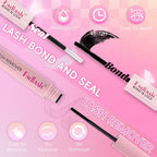FADLASH Lash Extension DIY Kit Lash Clusters D Curl Cluster Lashes with Lash Bond and Seal Cluster Lashes Glue Remover Lash Tweezers for DIY Eyelash Extension at Home（Kit 100D-0.07D-12-18MIX）, black