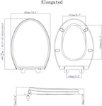 Hibbent Premium Round Toilet Seat with Cover Quiet Close, One-Click to Quick Release, Easy Installation Non-Slip Seat Bumpers, Slow Close Toilet Seat and Cover, Easy Cleaning-White Color