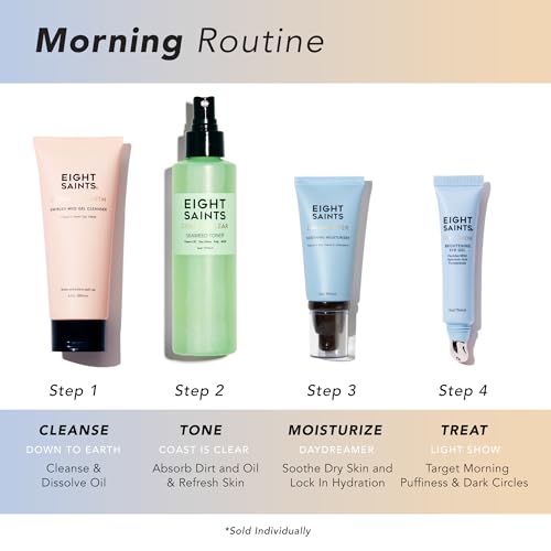 Eight Saints Light Show Brightening Eye Gel, Natural and Organic Anti Aging Cooling Eye Gel to Reduce Puffiness, Wrinkles and Calms Under Eye Skin, 0.5 Ounces