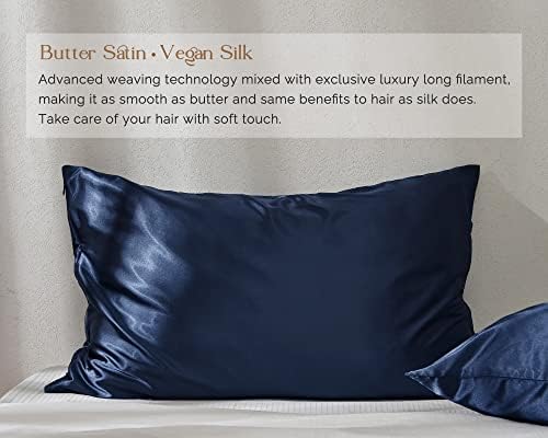 Yanibest Satin Pillowcase, King Size Pillow Cases Set of 2 - Silk Pillow Cases for Hair and Skin with Zipper, Silk Pillow Cases King for 20"x36", Exquisite Packaging for Women Men