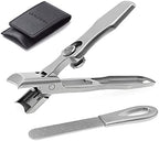 Nail Clippers for Men Thick Nails Laqrge Wide Jaw Opening Long Handle Heavy Duty Ultra Sharp Toe Nail Clippers No Splash Fingernail Clipper for Seniors,Adult, Women (Silver with File)