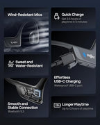 SHOKZ New OpenRun Pro 2 - Open-Ear, Bone Conduction Sport Headphones - with Reflective Strip - Sweat Resistant, Workout Headphones - Secure, Wireless, Comfortable Fit-Deep Bass and Smart Mic App
