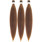 Braiding Hair Pre stretched Gold Brown Prestretched Braiding Hair for Black Women Twist Kids Ez Braid Braiding Hair Synthetic Knotless Colored Hypoallergenic Hair extensions Boho braids