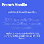 Sarasota Coffee Whole Bean French Vanilla | Medium Roast Gourmet Flavored Coffee Beans | Low Acid, Mold Free, Specialty Grade Bulk Coffee Beans | 5lb (80 oz)