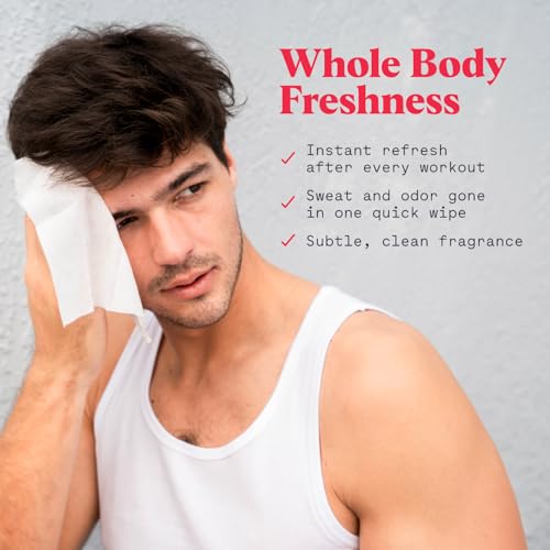 Whole-body Deodorant Wipes for Men & Women- Body Wet Wipes for Sweat & Odor Control, Use for On-the-Go Cleansing, Gym Sessions, Travel, or Rinse-Free Shower Alternative - Aqua Scent, Pack of 3