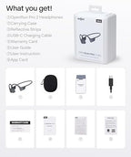 SHOKZ New OpenRun Pro 2 - Open-Ear, Bone Conduction Sport Headphones - with Reflective Strip - Sweat Resistant, Workout Headphones - Secure, Wireless, Comfortable Fit-Deep Bass and Smart Mic App