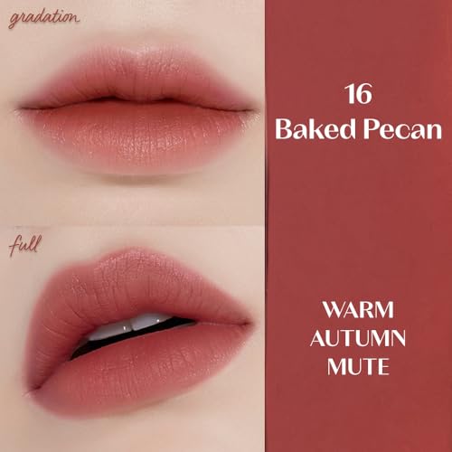 ETUDE Fixing Tint #16 Baked Pecan (4g) | Long Lasting High Pigmented Liquid Lipstick | Waterproof Lightweight Matte Finish Lip Stain | Full Coverage | Korean Makeup, Kbeauty
