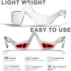 Under-Eye Red Light Therapy Device, Red Light Therapy Glasses Microcurrent Eye Massager Red Light Eye Mask for Eye Bags Dark Circles Puffiness Wrinkles Fine Lines