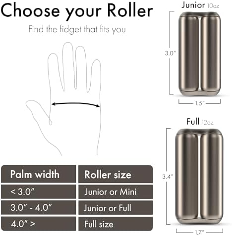 ONO Roller - Handheld Fidget Toy for Adults | Help Relieve Stress, Anxiety, Tension | Promotes Focus, Clarity | Compact, Portable Design | Full Size Titanium