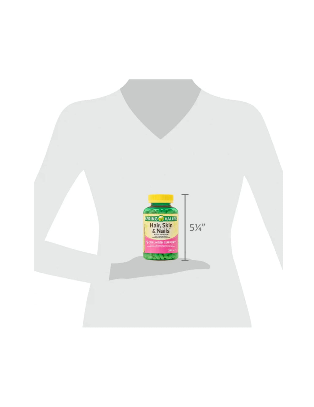 Spring Valley Hair, Skin & Nails Caplets, 240 Count + STS Sticker.