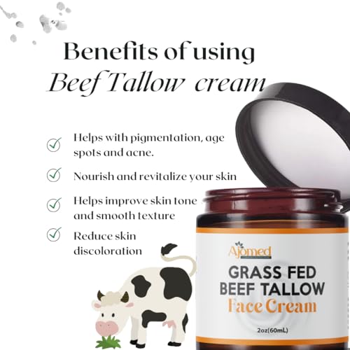 Tallow Face Moisturizer - Grass Fed Tallow for Skin Care- unscented Handmade Tallow face Cream- tallow balm Sensitive & Dry Skin (FRANKINCENSE)