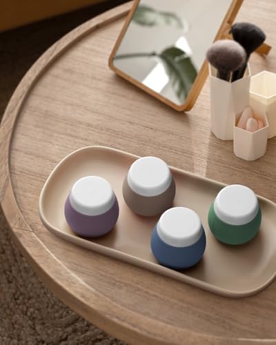Yinke Travel Containers for Toiletries, Silicone Cream Jars, TSA Approved Travel Size Containers, Leak-proof Travel Essentials/Accessories with Lid for Cosmetic Face Body Cream(4 Pack), 50ml, Purple