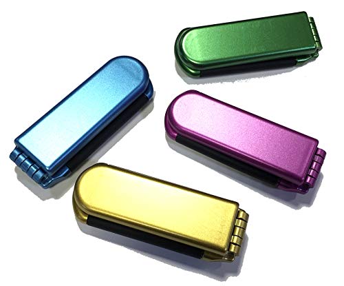 4 Assorted Colors ALAZCO Folding Hair Brush With Mirror Compact Pocket Size Travel Car Gym Bag Purse Locker Swimming Camping Sleepover Gift and more