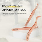 Lash Applicator Tool 2PCS Individual Tweezers for Eyelash Extensions - Professional Curved Applicator for DIY Cluster Lashes