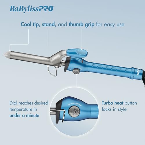 BaBylissPRO Nano Titanium Professional Spring Curling Iron for All Hair Types