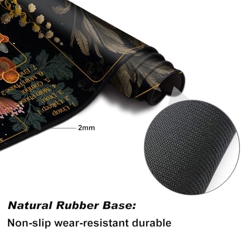 DEGDFSGR for MTG Playmat with Zones 24 x 14 inches for TCG Playmats MTG Mat Non-Slip Rubber Base Commander Playmat for Card Play mat Iorcana Trading Card Game, Mushroom Red Flower