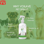 VoilaVe HOCL Spray for Dogs & Cats - Hypochlorous Acid Spray for Pets, Antiseptic Spray - Dog Wound Spray for Skin Irritation, Itch Relief, Infection, Allergy, Rashes - Safe for All Animals - 8 OZ