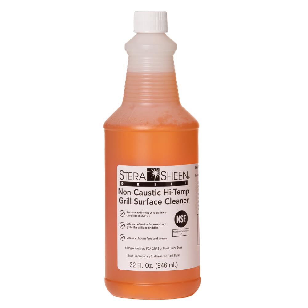 Stera Sheen - Grill Cleaner - Food Safe, Non-Caustic Formula - Restaurant & Cafe Quality Cleaner for Flat Top Grills and Griddles - Eliminate Tough Encrusted Grease - 32 fl oz Bottle (1 count)