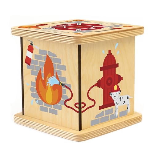 Wooden Piggy Bank for Kids and Adults, Personalized Gift Handmade in USA by BloomOwl, Custom Piggy Bank, Personalized Banks for Kids, Gifts for Baby Boys and Girls (Firefighter)