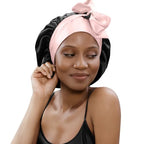 100% Mulberry Silk Bonnet for Sleeping Women with Curly Hair - Short Long Hair Bonnet for Sleeping - Alternative to Double Layer Satin Bonnet with Tie Band - Premium Hair Wrap for Sleep Black