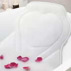 LuxStep Bath Pillow-Bathtub Pillow with Air Mesh Fabric & 6 Non-Slip Suction Cups, Bath Pillows for Tub Head, Neck and Back Support, Bath Accessories Spa Gifts, White