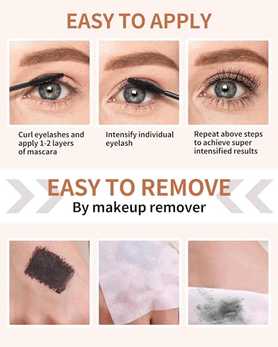 Mascara for Older Women 60 Plus, Black+Brown Mascara Volume and Length for Mature Women with Thinning Lashes, Prime Mascara Waterproof Long Lasting Volumizing,Hypoallergenic Mascara for Sensitive Eyes
