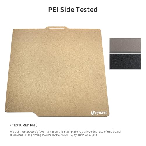 3D Printer Platform 257 x 257mm for Bambulab X1 X1C P1P P1S: Powder PEI - Texture PEO Build Plate for 3D Printing Project Removable and Flexible Spring Steel Sheet BCZAMD