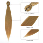 Pre-stretched Braiding Hair - 22 Inch 8 Packs Blonde Long Braiding Hair For Twist or Box Braids, Yaki Texture Hot Water Setting Synthetic Braiding Hair Extensions (22 Inch, #27-8P)