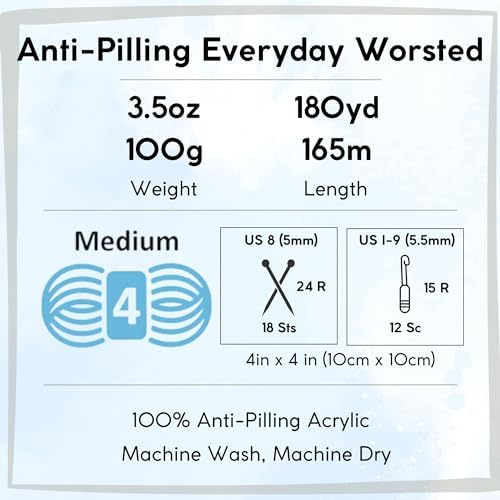 Premier Yarns Everyday Anti-Pilling Solid Really Red DN100-7 (3-Skeins - Same Dye Lot) #4 Worsted Weight Acrylic Yarn for Crocheting and Knitting with Project Bag