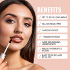 iMethod Lip Stain - Lip Liner Stain, Natural Long Lasting Lip Stain Peel Off, Waterproof Stay On All Day, Transfer-Proof, Highly Pigmented, Instant Peel Off Lip Stain Color, Mauve