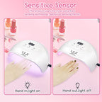 Wisdompark UV Light for Nails,UV LED Nail Lamp, Nail Dryer Professional Nail UV Light for Gel Polish with Adapter Gel Nails 3 Timers