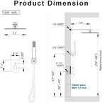 Shower System, Gold Shower Faucet Set with 12-Inch Rain Showerhead and Handheld Spray, Wall Mounted High-Pressure Showerhead Combo Set Included Valve and Trim, Brushed Gold