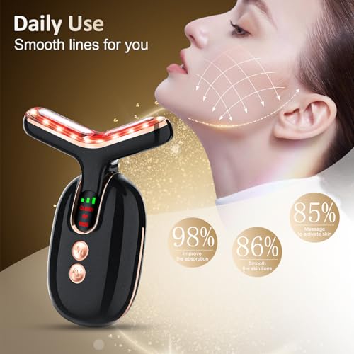 Facial Massager Red-Light-Therapy-for-Face, Neck Skin - Face S culpting Wand Tool, L E D Facial Beauty Device Portable at-Home Face Tool for Skin Care