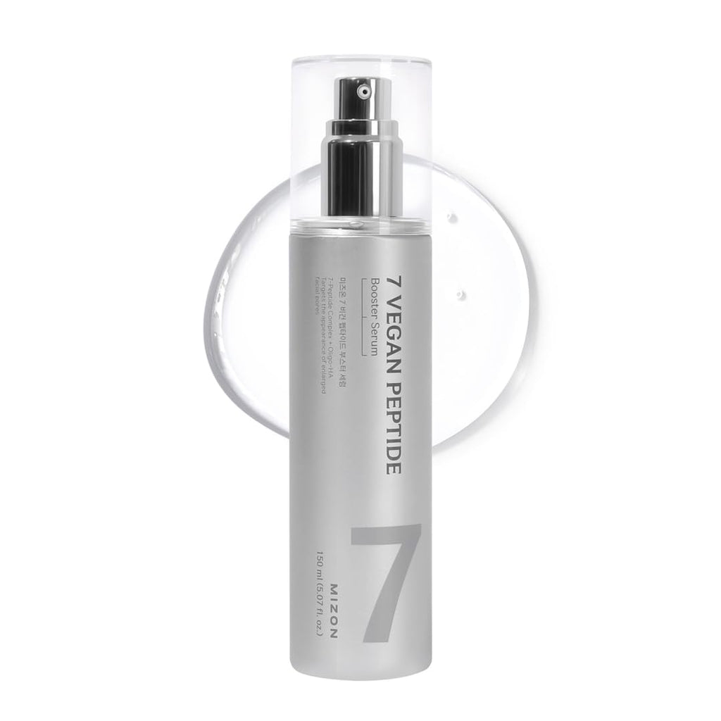 MIZON 7 Vegan Peptide Booster Serum Korean Anti-Aging Face Serum with Niacinamide & Hyaluronic Acid Hydrating Firming & Smoothing Skincare for Fine Lines & Skin Repair – 5.07 fl oz