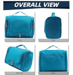 Buruis Large Capacity Toiletry Bag for Women and Men, Hanging Toiletry Organizer Cosmetics Makeup Bag, Water-resistant Dopp kit Shaving Bag for Full Sized Toiletries, Travel Essentials (Light Blue)