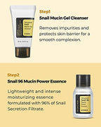 COSRX All About Snail Korean Skincare | TSA Approved Travel Size, Gift Set with Facuak Cleanser, Essence, Cream & Eye-cream, Repairing, Recovering, Rejuvenating Kit with Snail Mucin, Korean Skincare