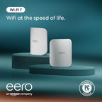 Amazon eero Pro 7 tri-band mesh Wi-Fi 7 router (newest model) - Supports internet plans up to 5 Gbps, Coverage up to 4,000 sq. ft., 2-pack