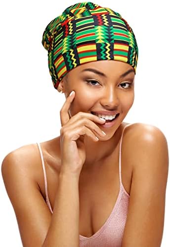 Sintege 6 Pcs Satin Lined Bonnet Sleep Cap for Women Men African Silk Soft Beanie Hair Sleep Wrap for Natural Curly Braids