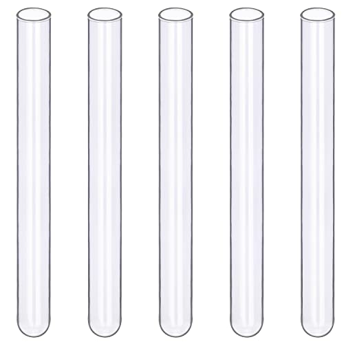 FunChem Glass Test Tubes, Pack of 20 Sturdy Round Bottom Clear Test Lab Tubes