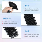 Human Braiding Hair 18 Inch Deep Water Wave Bulk Human Hair for Braiding 12A Brazilian Virgin Curly Hair for Boho Braids Wet and Wavy No Weft 2 Bundles 100g Hair Extensions