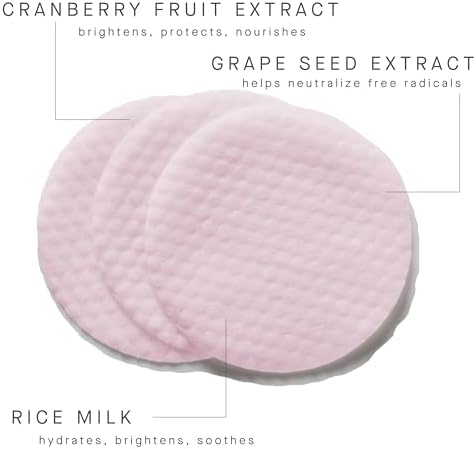 ARCONA Triad Pads - Cold Processed Cranberry and Rice Toner, Brightening Toner Pads for Face, 45 Facial Toner Pads. Made in The USA.
