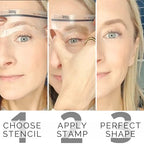 Dual-Color Eyebrow Stamp Stencil Kit with 5 Reusable Eyebrow Stencils for Professional Brow Stamping Shaping Kit and Instant Long Lasting Filling and Waterproof Tinting Definer