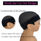 Lace Wig Grip Cap for Women 4x5 Transparent Lace Reusable Wig Caps, Wig Grip Band for Lace Front Wigs to Keep Wigs in Place, Adjustable Wig Cap with Grip Band Non Slip Cap (Black)