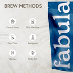 Fabula Coffee Dark Roast Freshly Ground - Organic - Low Acid - Single Origin - Non-GMO - Mold Free - 12 Ounces