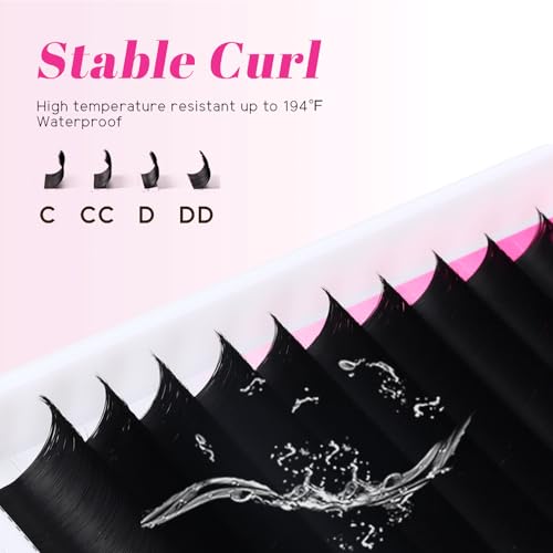 TDANCE Cashmere Easy Fan Lash Extensions 0.07mm C Curl Self Fanning Volume Lash Extensions 10mm Single Length Matte Black Lash Extensions(0.07-C,10mm)