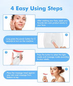 Red-Light-Therapy-for-Face-and-Neck, 7 Color Face Massager Tool for Wrinkles, Double Chin, Vibrating Facial Massager with Thermals for Skin Care, Glossy White