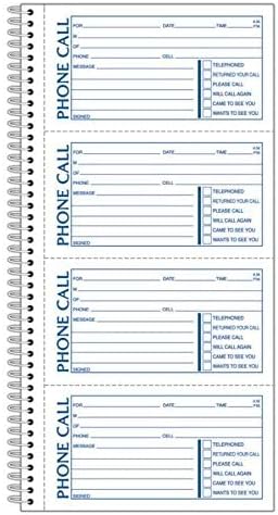 Adams® Phone Message Books, 11" x 5 1/4", 100 Pages, White/Canary Yellow, Pack Of 2