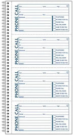 Adams® Phone Message Books, 11" x 5 1/4", 100 Pages, White/Canary Yellow, Pack Of 2